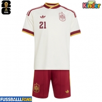 Spanien Mikel Oyarzabal #21 Auswärts Trikotsatz Kinder EM 2024 Kurzarm (+ Kurze Hosen)